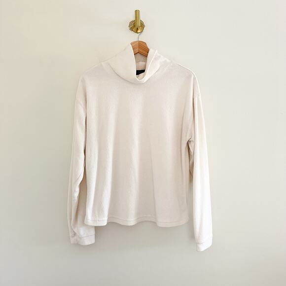 Sanctuary Kyla Mock Neck Fleece Pullover Sweater Ivory S - Picture 1 of 7